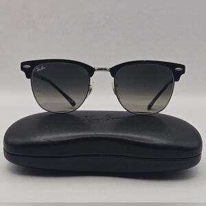 Ray-Ban Clubmaster RB3716 Black Silver 51mm Gradient Lenses Italy